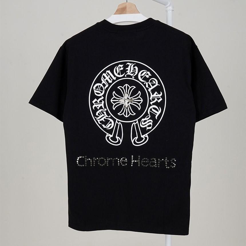 [국내배송][반품가능] 크롬하츠 CHROME HEARTS 남성 홀스슈 스틸 로고 코튼 저지 티셔츠
