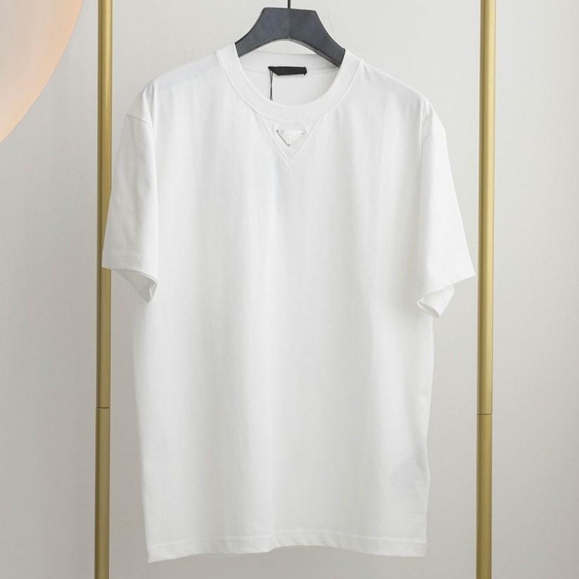 [국내배송][반품가능] 프라다 PRADA 트라이앵글 로고 라운드 티셔츠 화이트