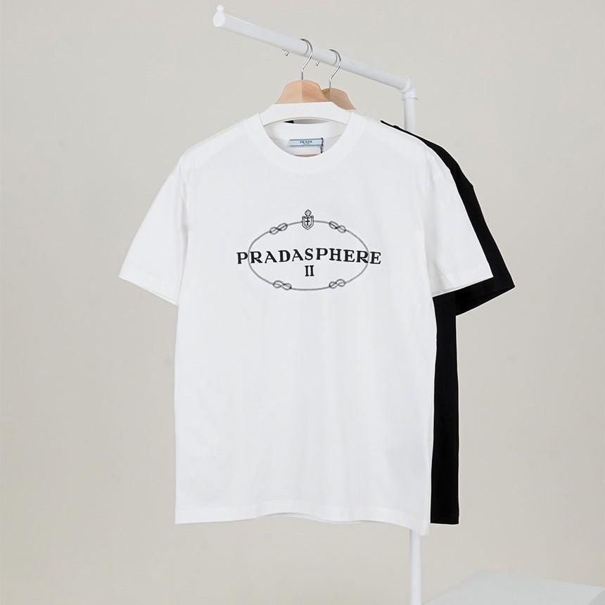 [국내배송][반품가능] 프라다 PRADA 스피어 2 로프 써클 로고 크루넥 티셔츠